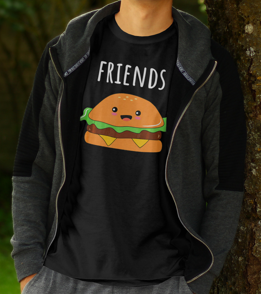 FRIENDS THE BURGER Matching Couples Mot T-Shirt