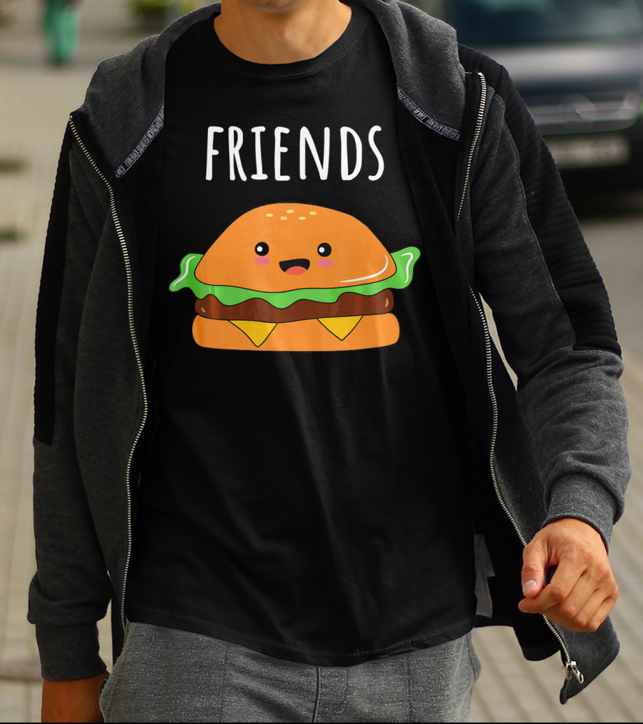 FRIENDS THE BURGER Matching Couples Mot T-Shirt