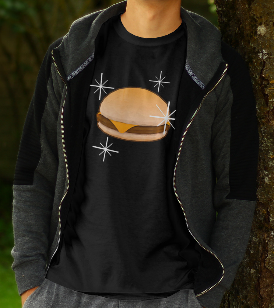 Random Cheese Burger With Stars T-Shirt