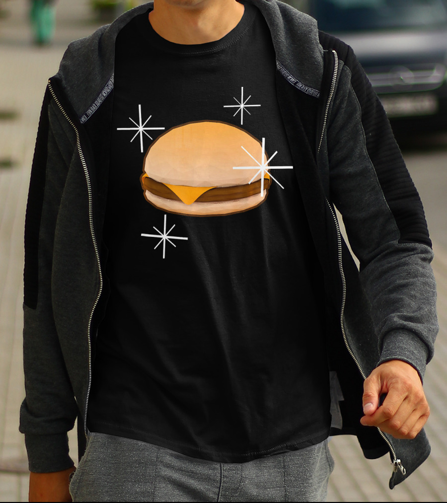 Random Cheese Burger With Stars T-Shirt