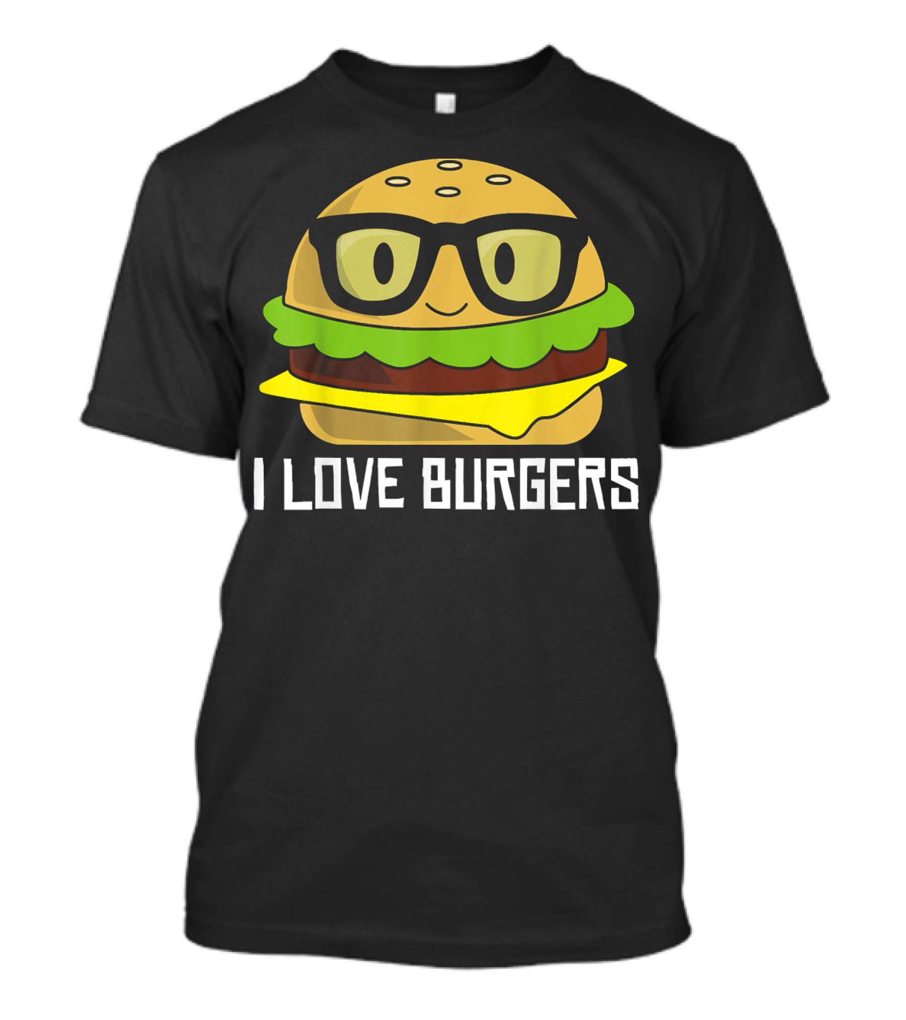 I Love Burgers Cheeseburger Glasses Cute Hamb T-Shirt