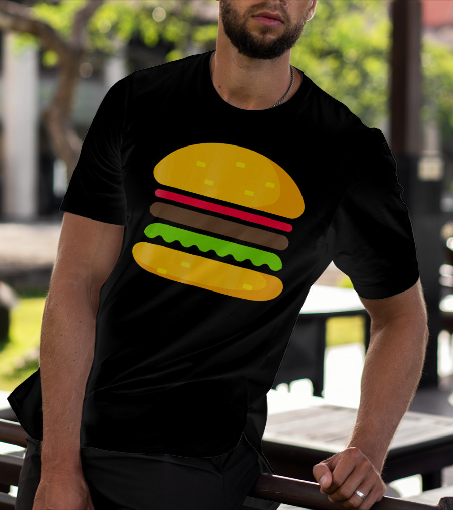 Minimalist Hamburger Layers Striped T-Shirt