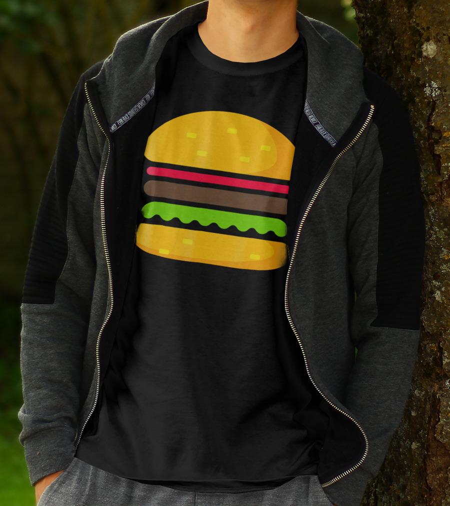 Minimalist Hamburger Layers Striped T-Shirt