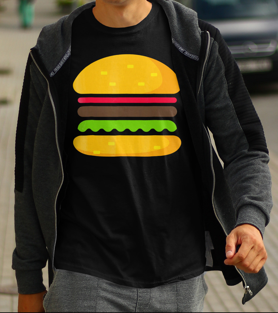 Minimalist Hamburger Layers Striped T-Shirt