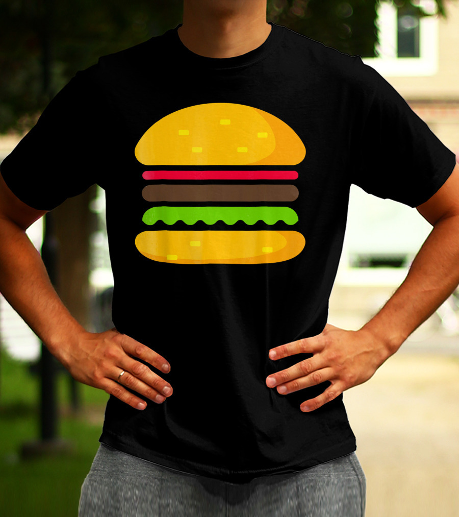 Minimalist Hamburger Layers Striped T-Shirt