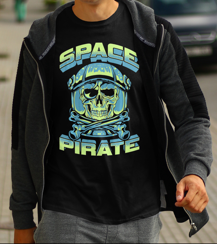 Space Pirate Astronaut Skull T-Shirt