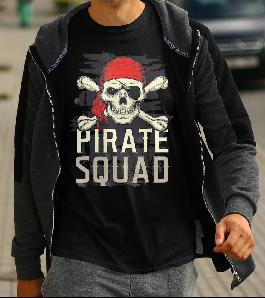 Pirate Squad Skull Crossbones Bandana T-Shirt