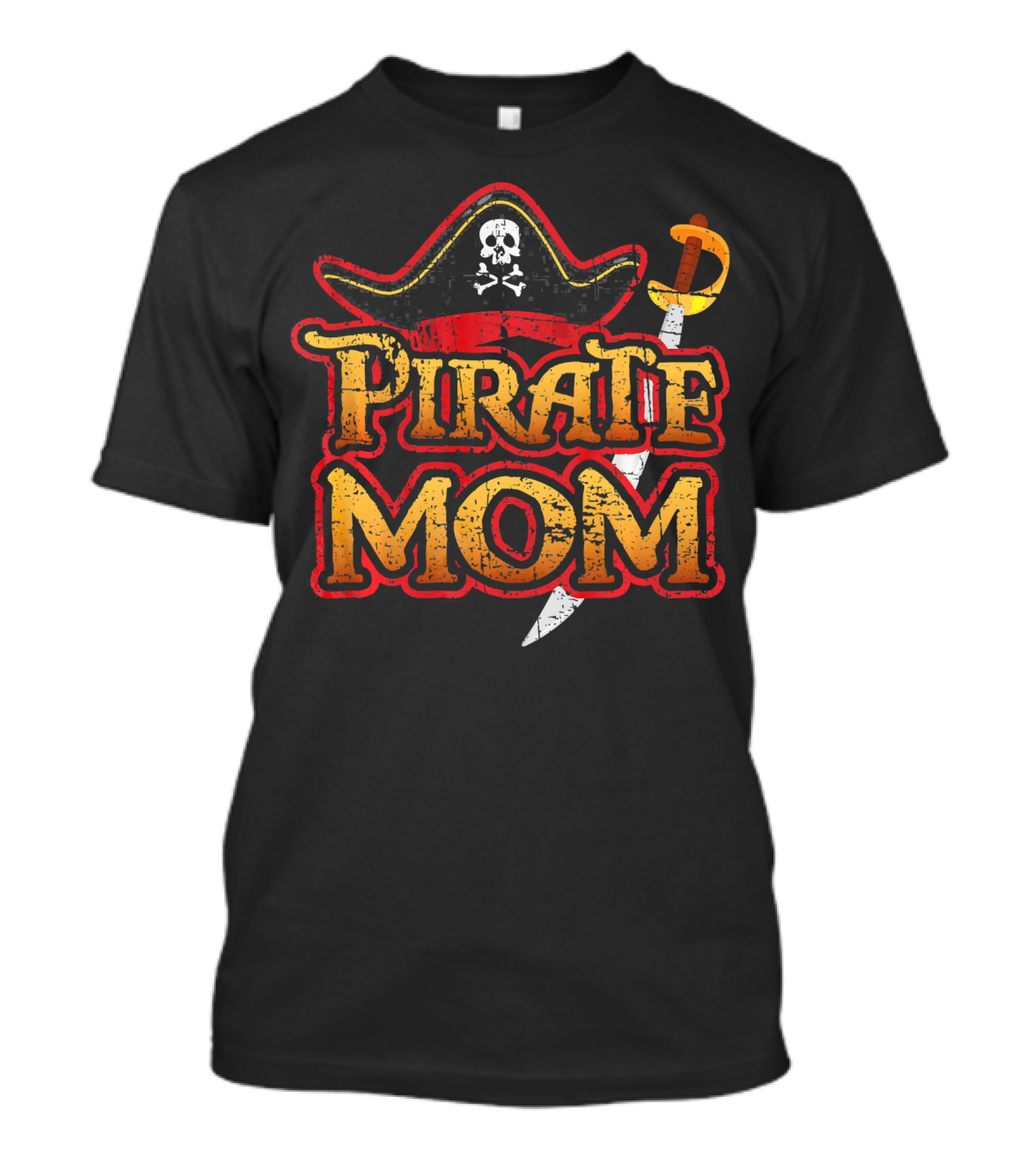 Pirate Mom Hat And Sword Birthday Party Cruise T-Shirt