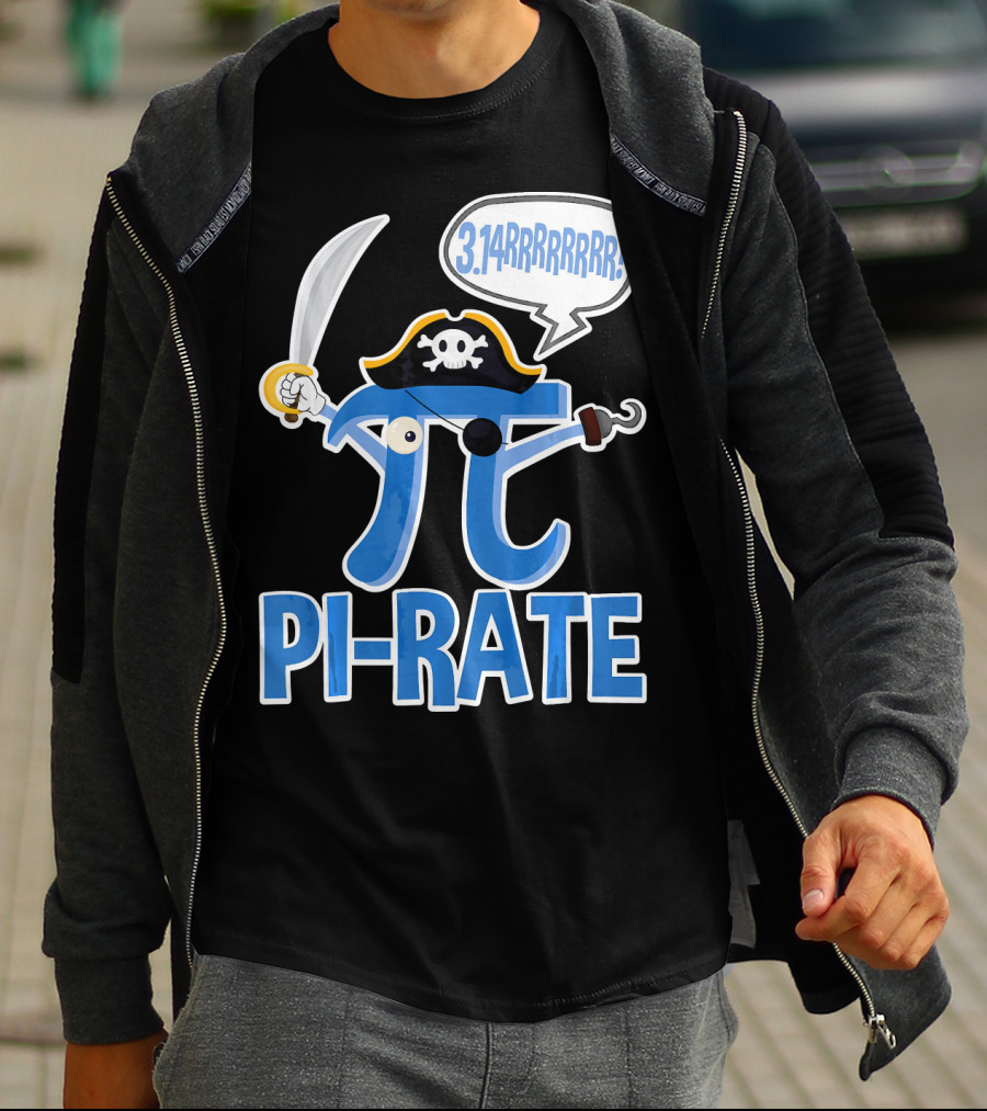Pi-Rate 3.14rrrrr Pirate Happy Pi Day Math T-Shirt