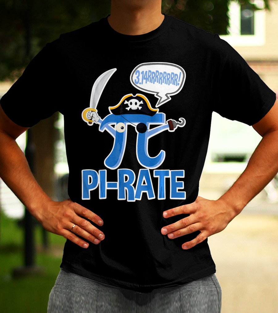 Pi-Rate 3.14rrrrr Pirate Happy Pi Day Math T-Shirt