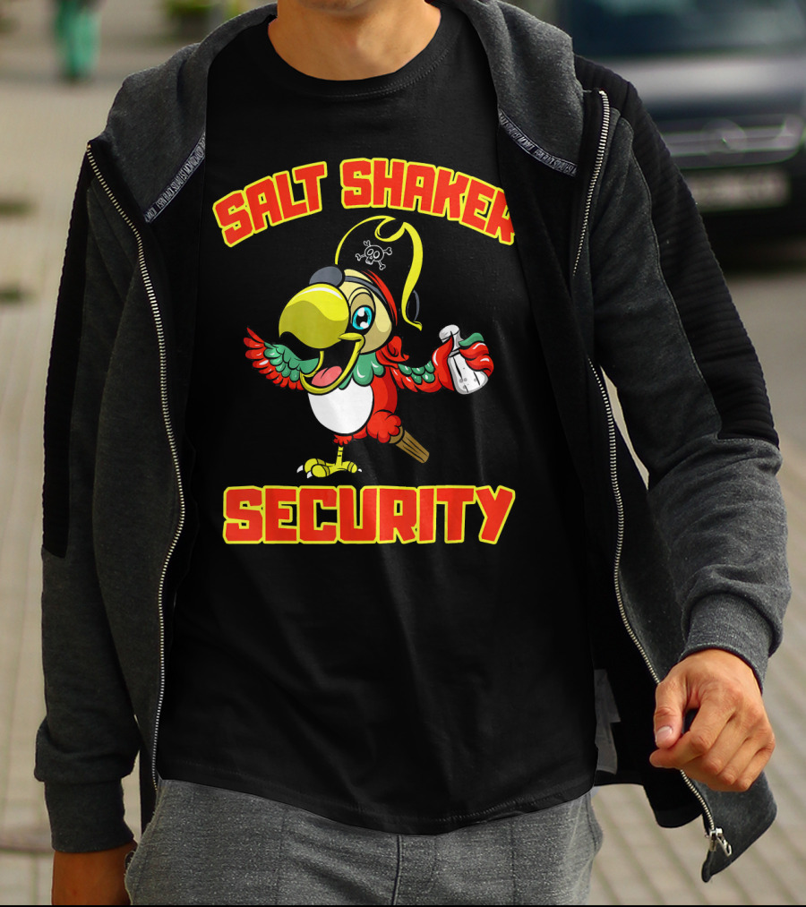 Salt Shaker Security Pirate Macaw T-Shirt
