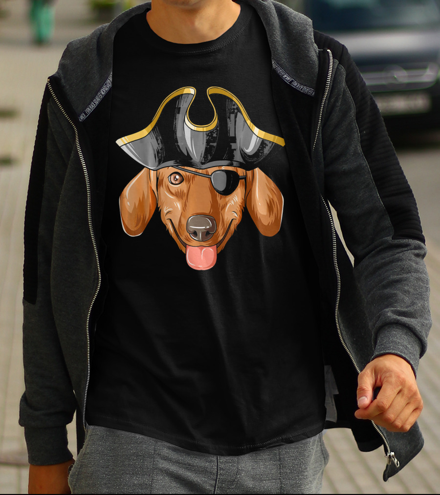 Pirate Dachshund With Pirates Hat And Eye Patch T-Shirt