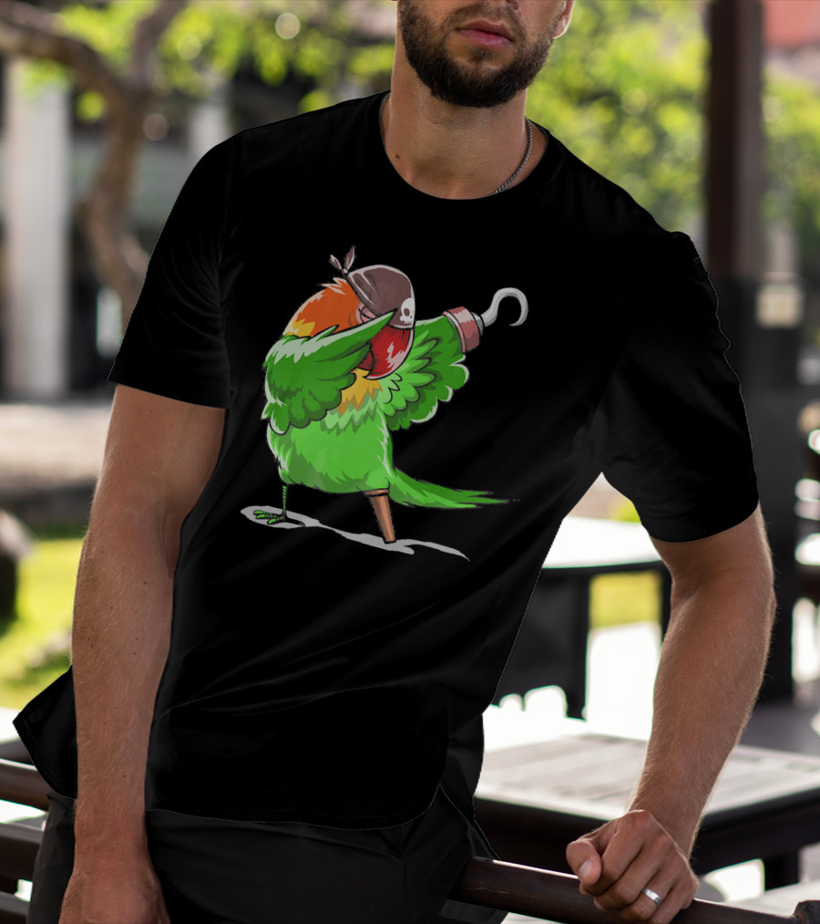 Gasparilla Pirate Parrot Dabbing With Peg Leg And Hook T-Shirt