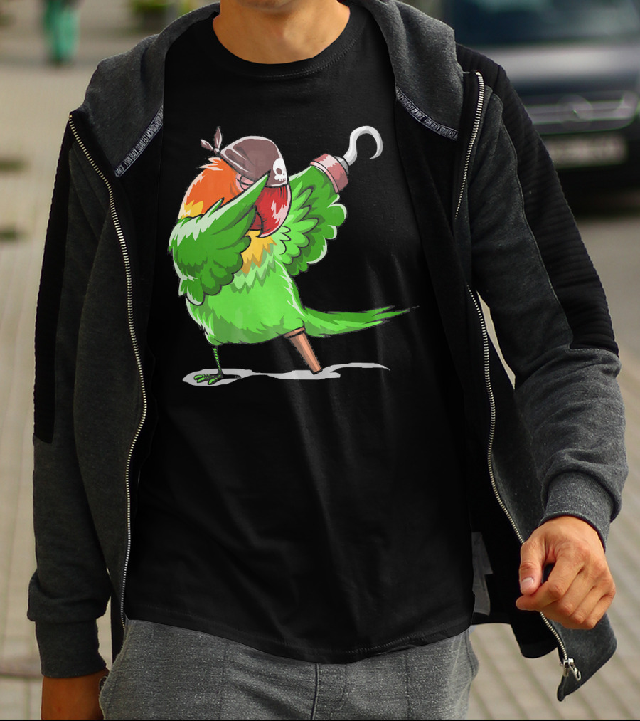 Gasparilla Pirate Parrot Dabbing With Peg Leg And Hook T-Shirt