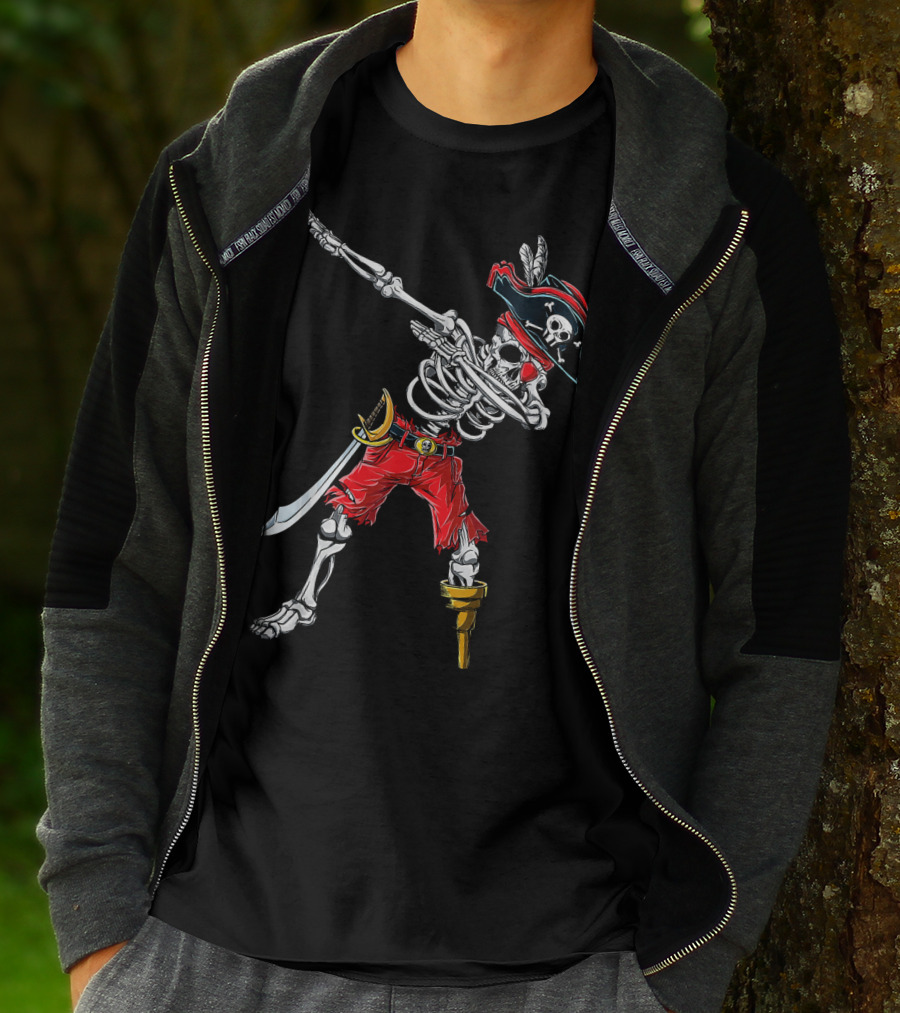 Dabbing Skeleton Pirate Dancing Halloween Kids Jol T-Shirt