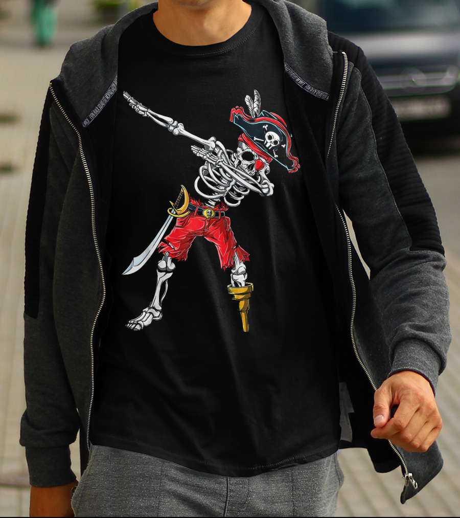 Dabbing Skeleton Pirate Dancing Halloween Kids Jol T-Shirt