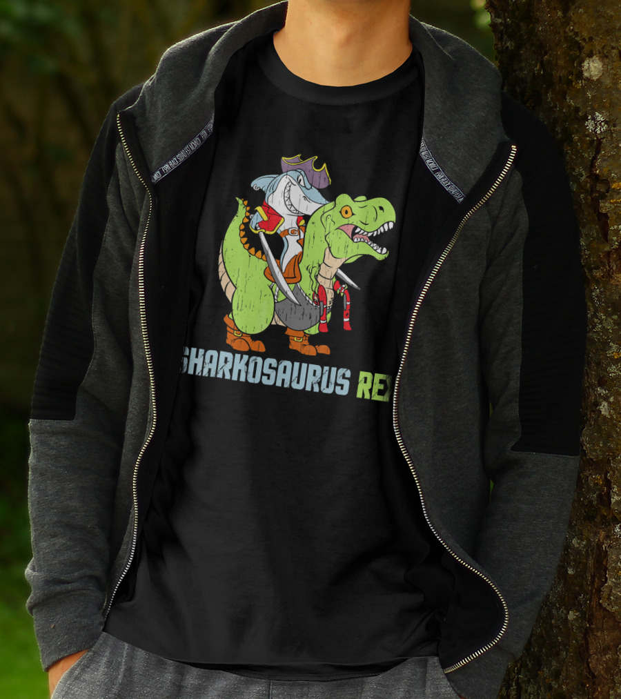 SHARKOSAURUS REX Shark And Dinos Pirate Adventure T-Shirt