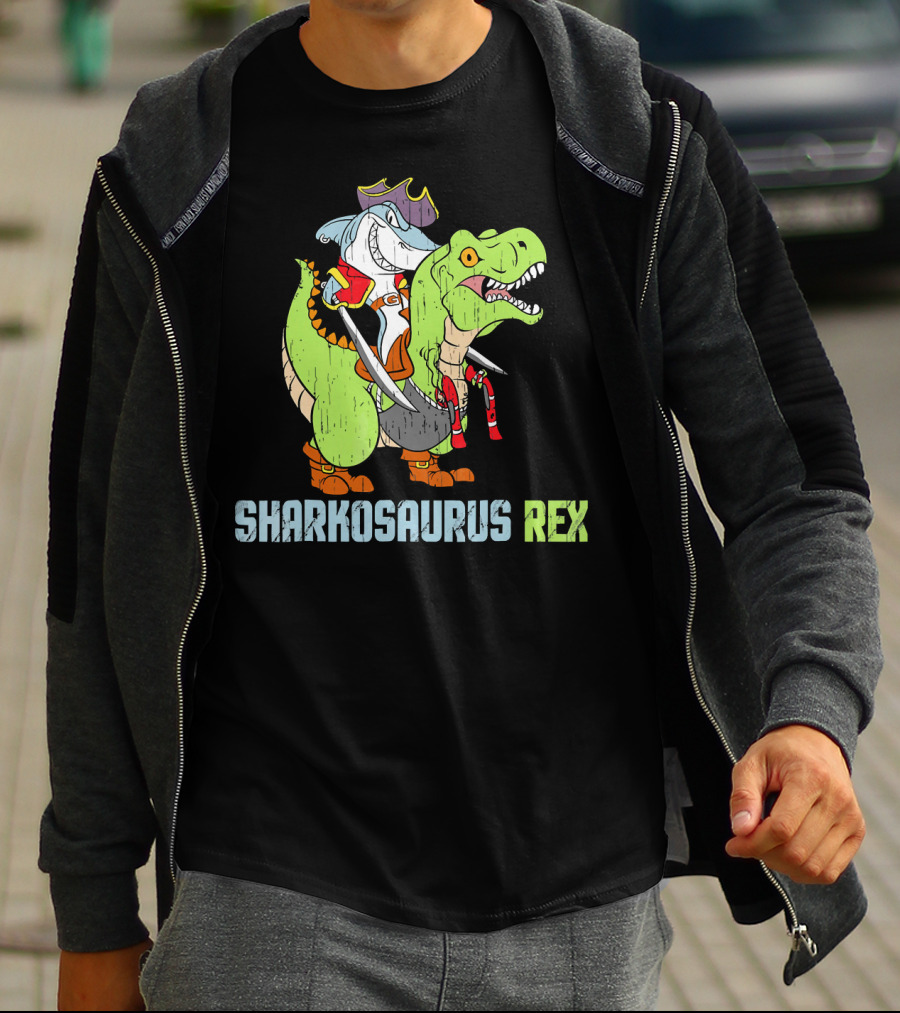 SHARKOSAURUS REX Shark And Dinos Pirate Adventure T-Shirt
