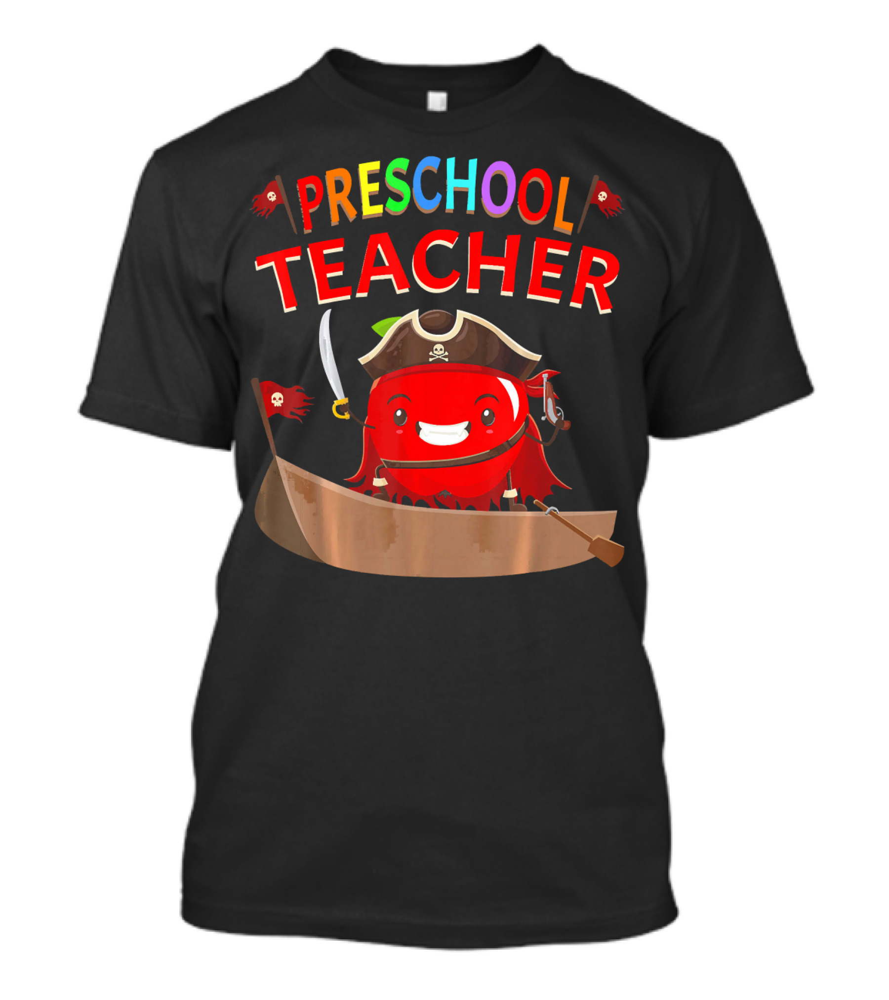 Preschool Teacher Pirate Apple Costume Halloween T-Shirt