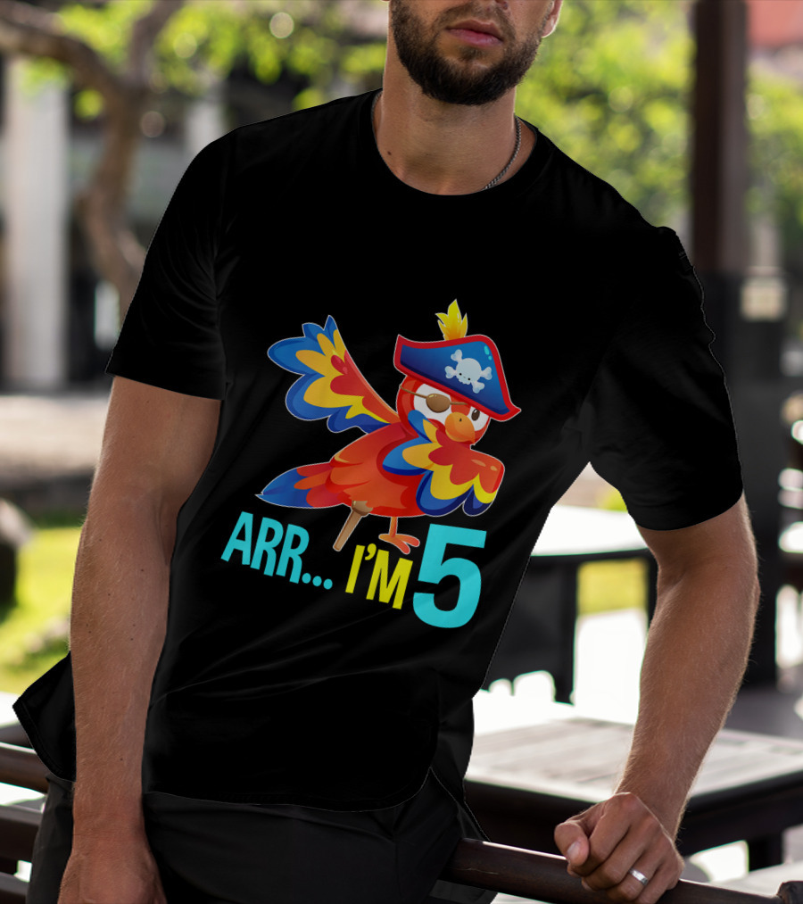 Arr I'm 5 Dabbing Parrot Pirate Kids T-Shirt
