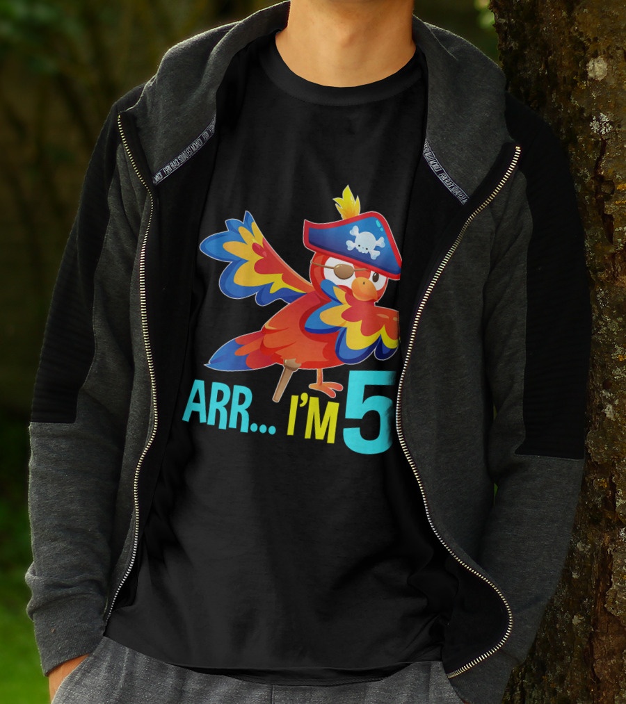 Arr I'm 5 Dabbing Parrot Pirate Kids T-Shirt