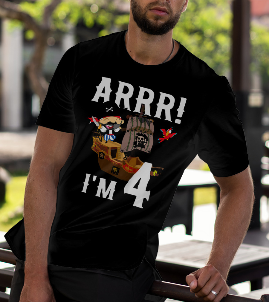 ARRR I'm 4 Pirate Birthday Kids T-Shirt
