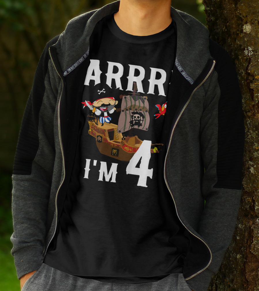 ARRR I'm 4 Pirate Birthday Kids T-Shirt