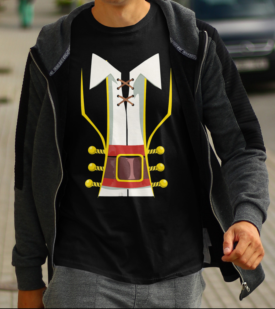 Pirate Buccaneer Halloween Costume Corset Vest Buckle T-Shirt