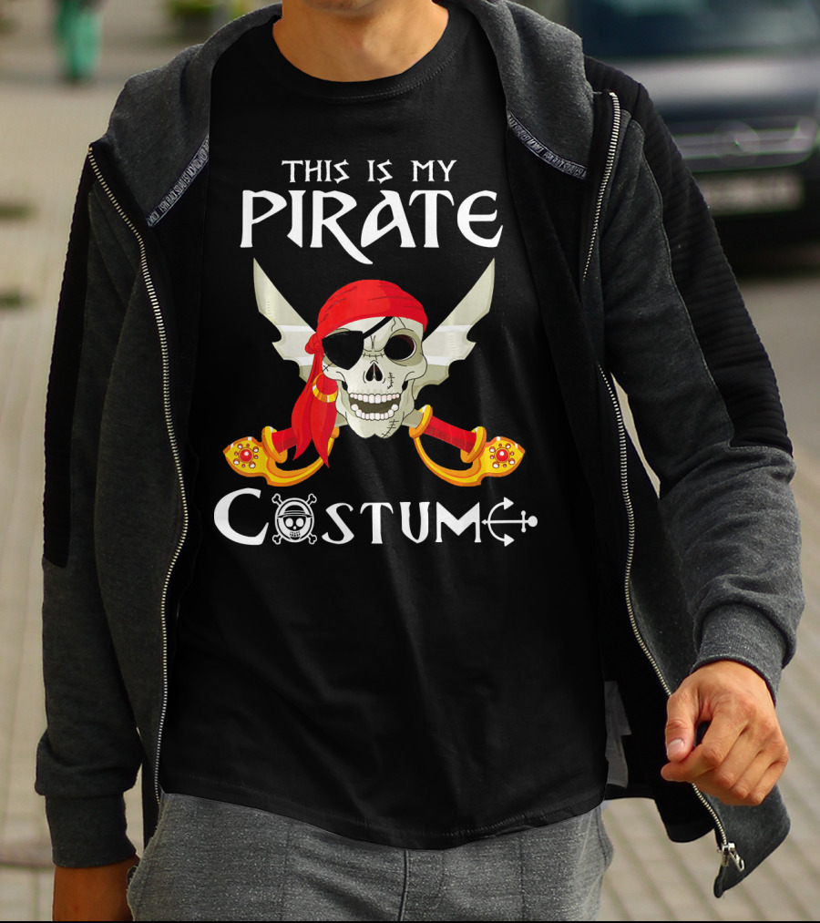 This Is My Pirate Costume Skull With Swords And Eyepatch T-Shirt