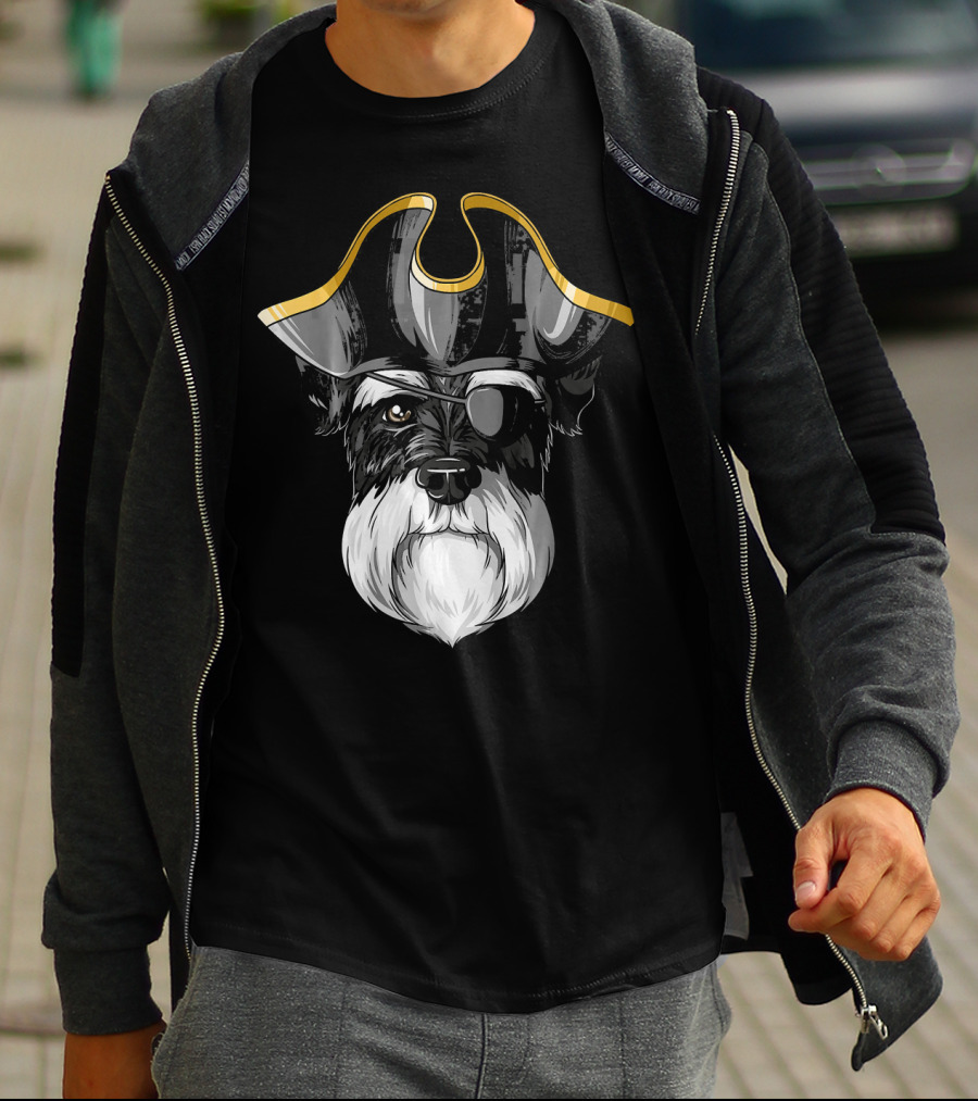 Pirate Schnauzer With Eyepatch And Pirate Hat T-Shirt