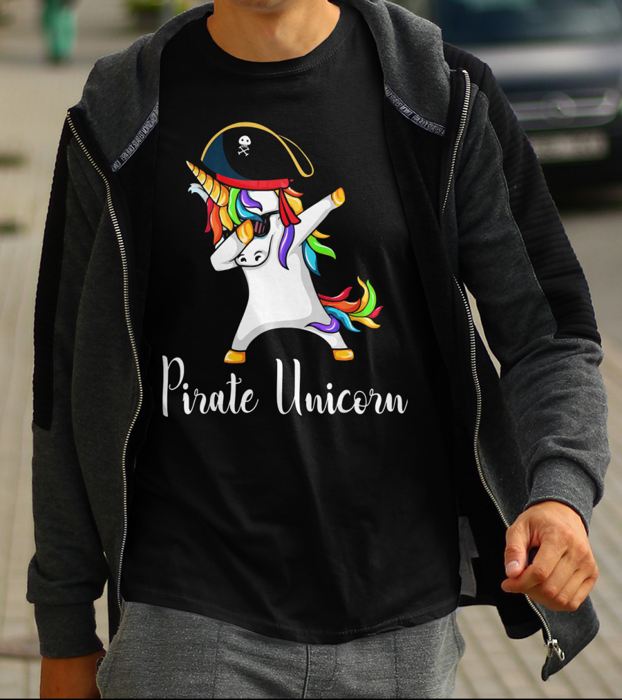 Pirate Unicorn Dabbing Funny Pirat T-Shirt