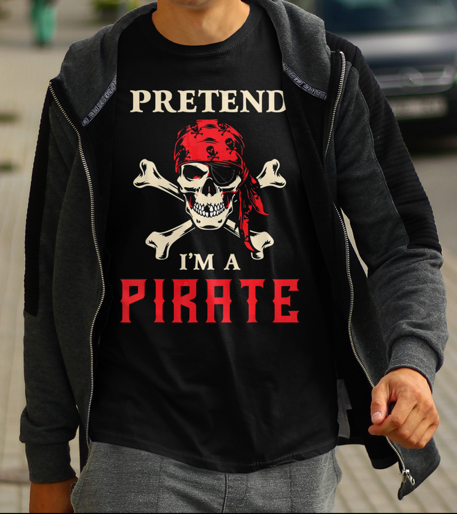 Pretend I'm A Pirate Skull Crossbones Bandana T-Shirt