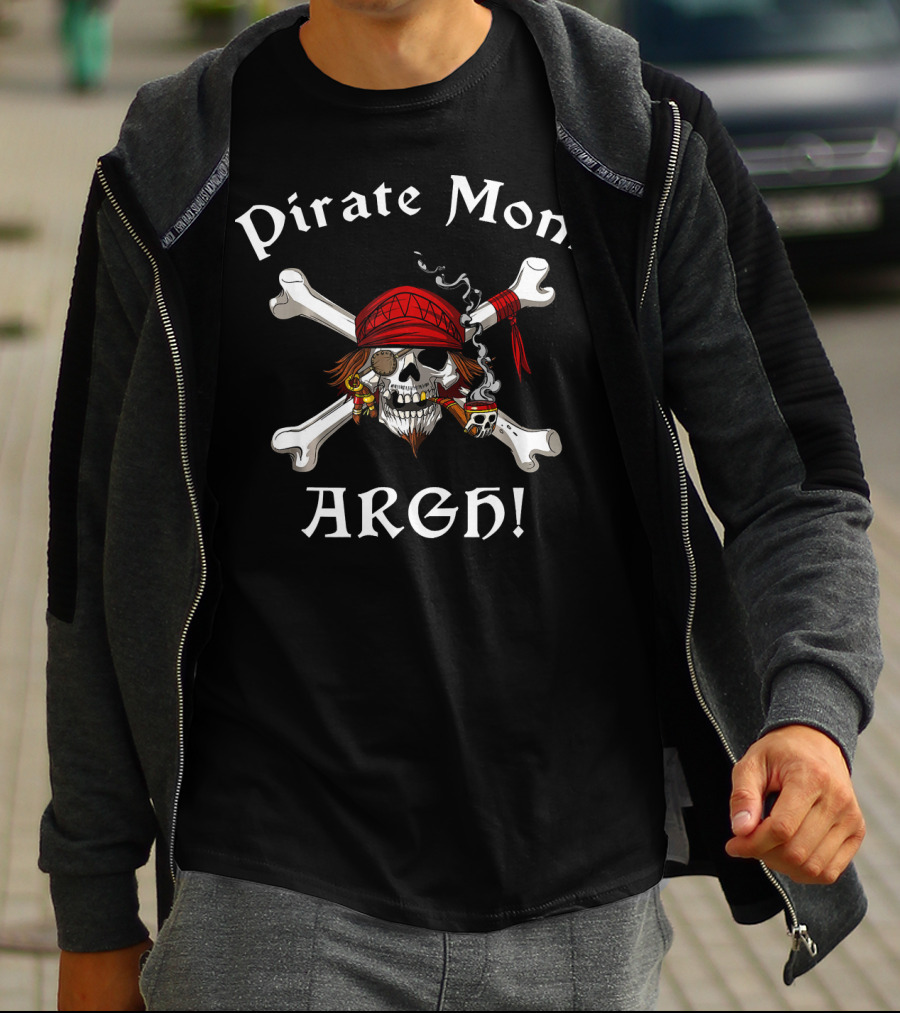 Pirate Mom ARGH Crossbones Skull Captain T-Shirt