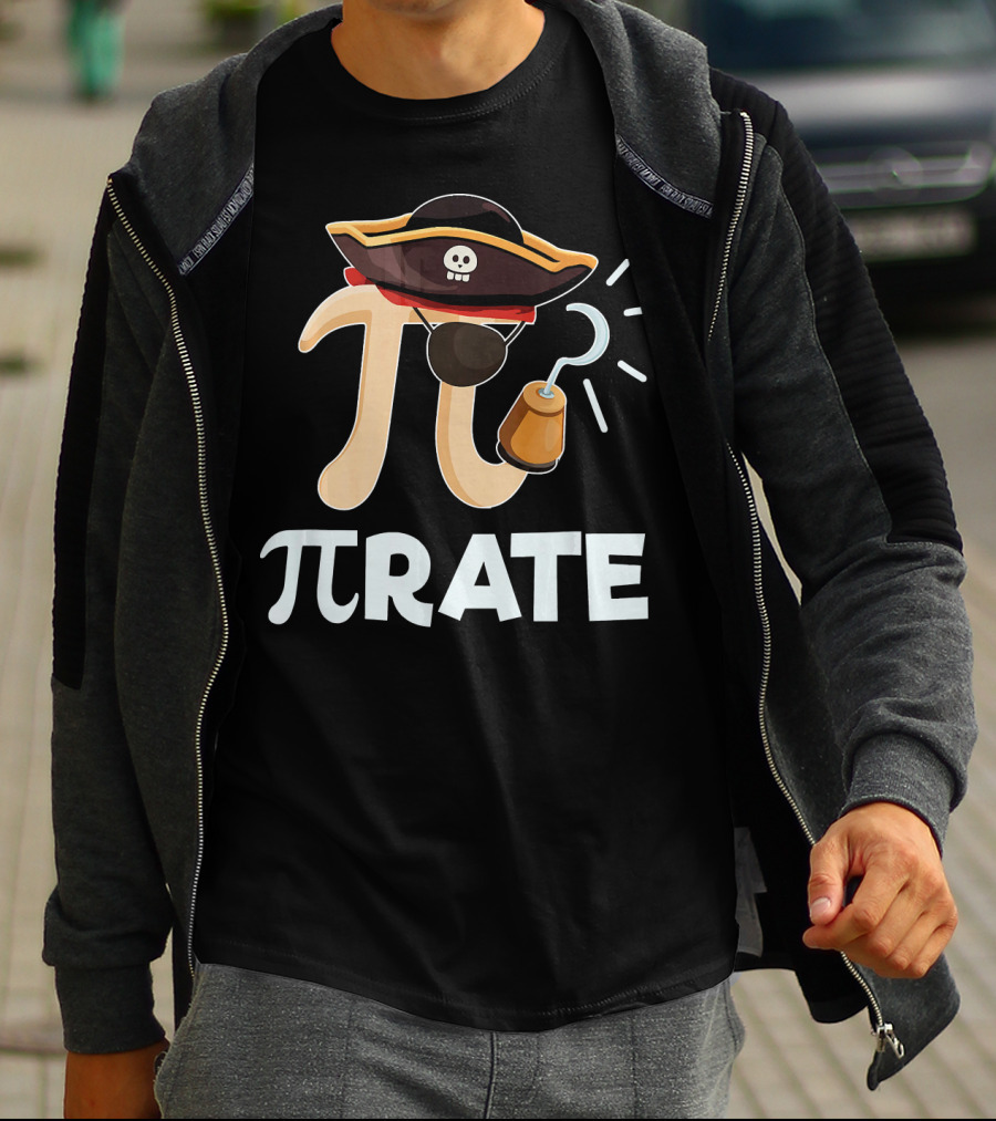 Pi Pirate Pi Day Math Pun Pirate Hat Hook T-Shirt