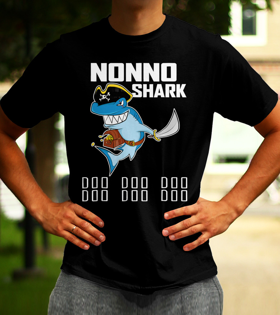 Nonno Shark Doo Doo Doo Pirate Grandpa T-Shirt