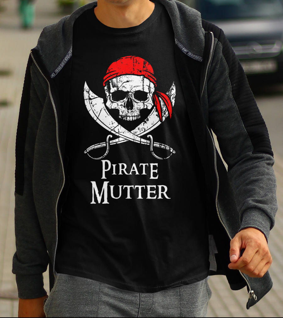 Pirate Mutter Classic Skull And Crossbones Emblem T-Shirt