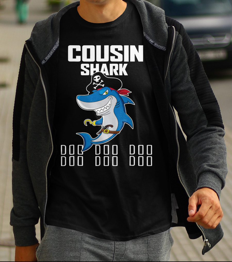 Cousin Shark Doo Doo Doo Funny Pirate T-Shirt