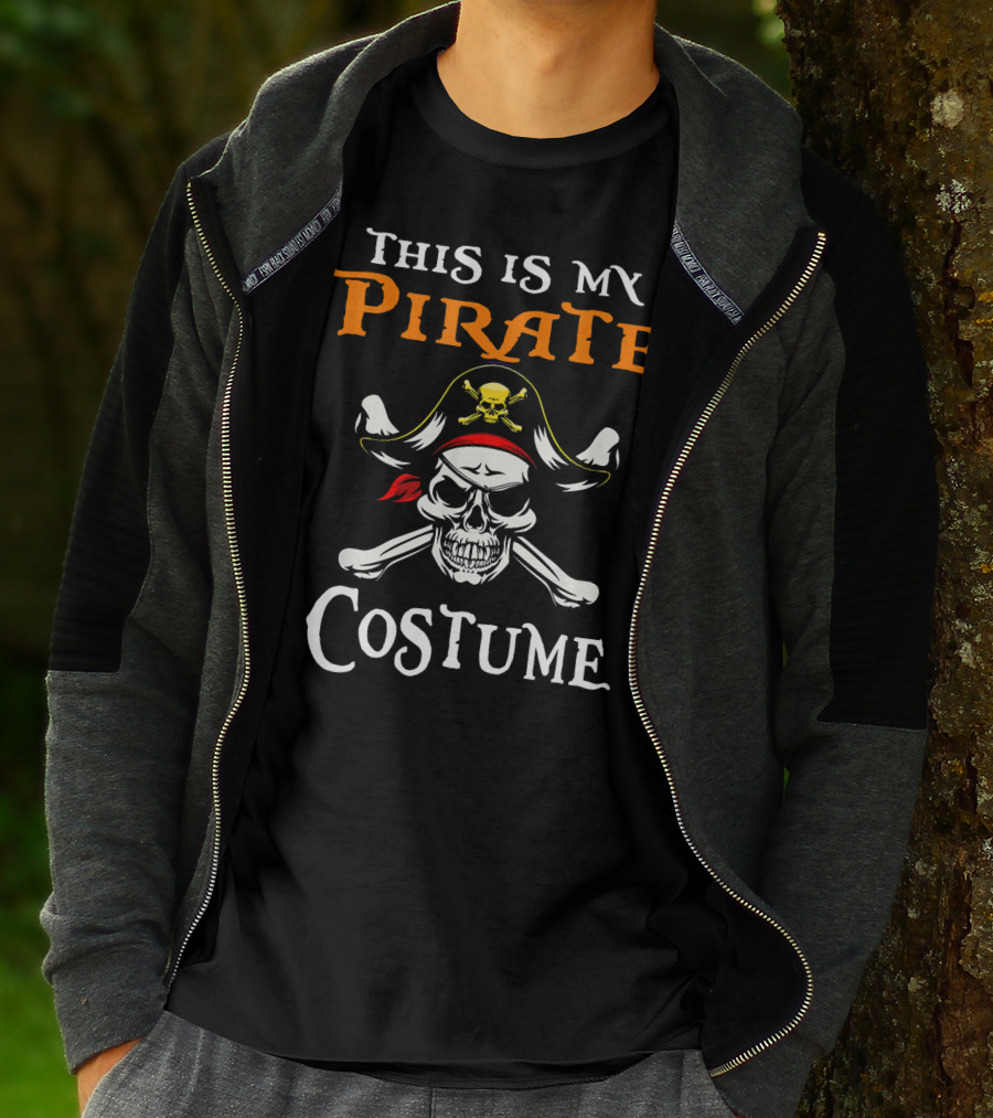 This Is My Pirate Costume Skull Crossbones Hat T-Shirt