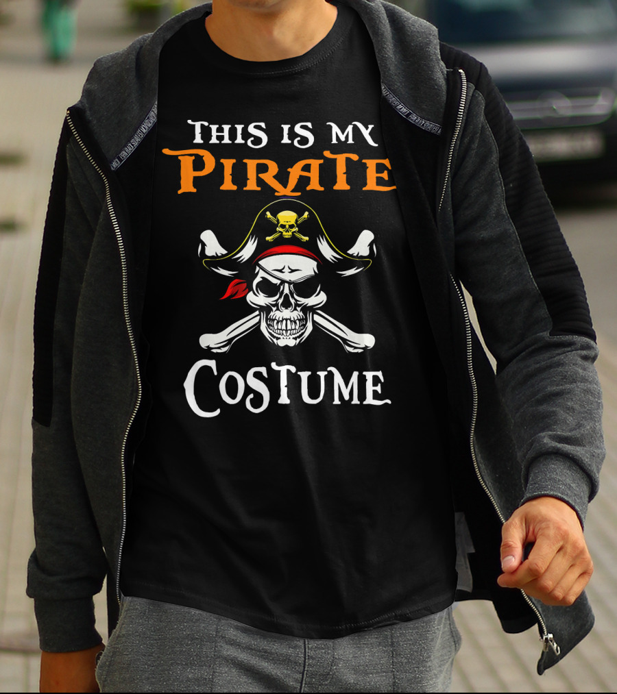 This Is My Pirate Costume Skull Crossbones Hat T-Shirt