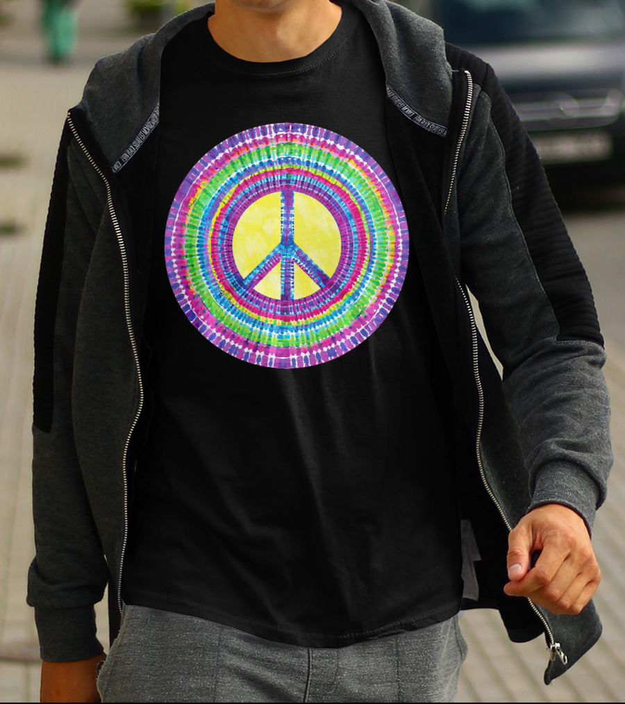 Tie Dye Peace Sign Tye Die Cool Psychedelic Rainbow T-Shirt