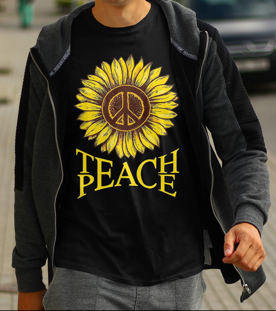 Teach Peace Sunflower Peace T-Shirt