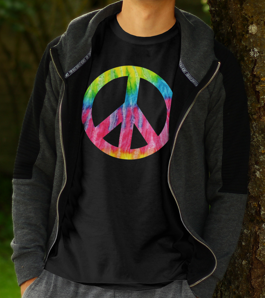 Tie Dye Peace Sign Hippie 60s 70s Halloween Costume T-Shirt