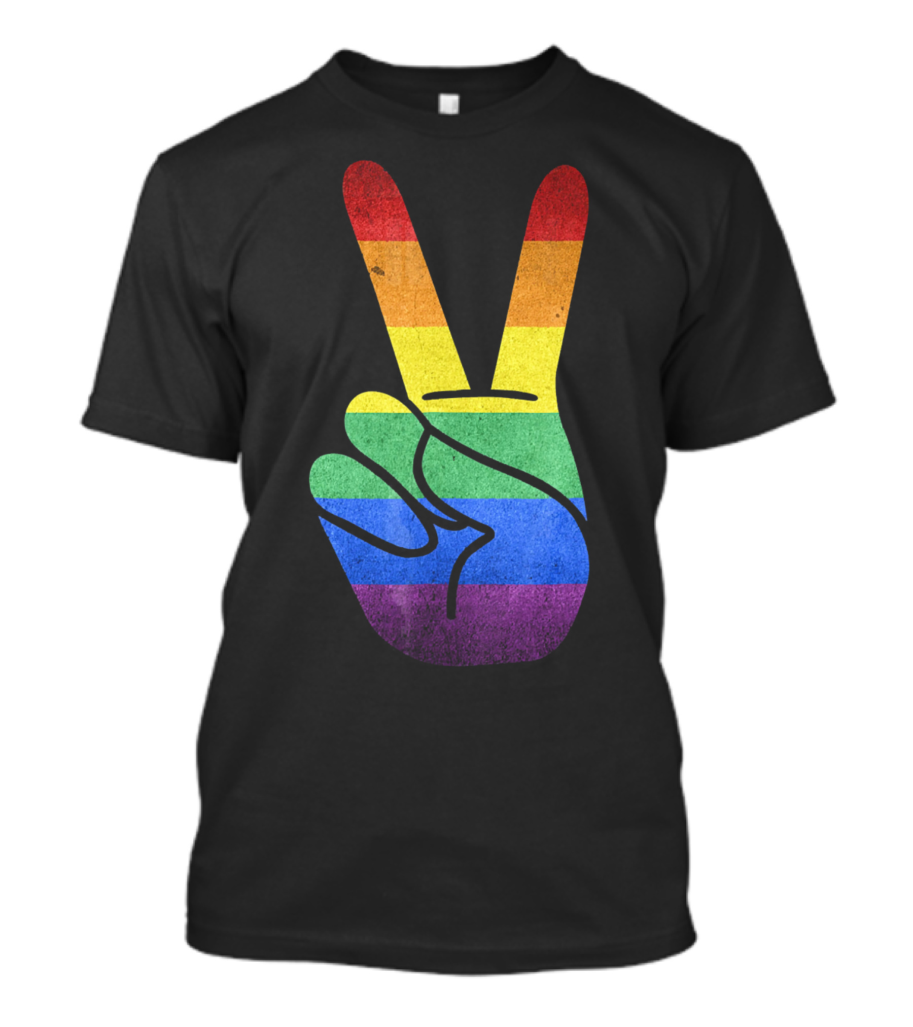 LOVE Rainbow Peace Sign Gay Pride Love T-Shirt
