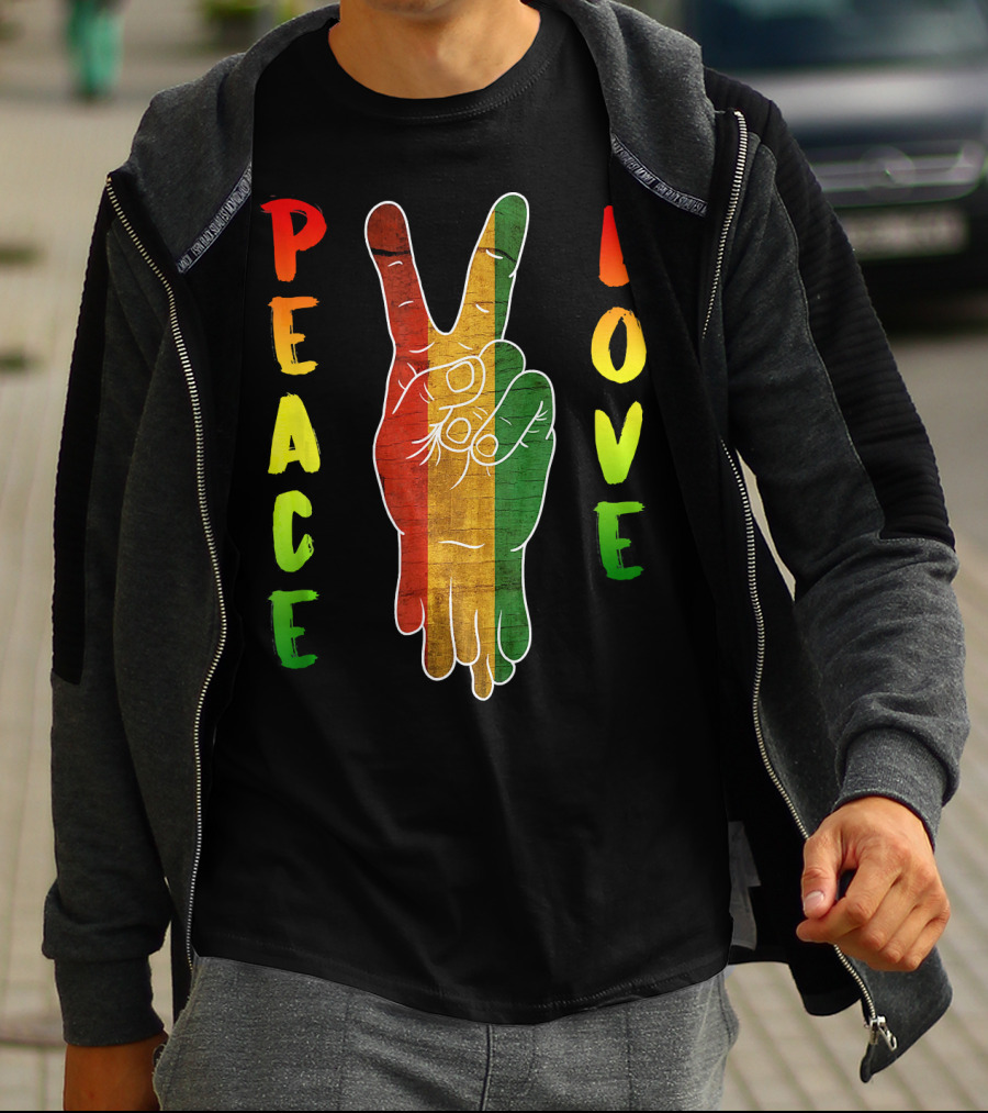 Peace Love Jamaica Reggae Music Rasta Pride T-Shirt