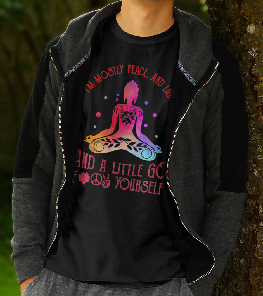 I'm Mostly Peace Love Light Yoga And A Little Go F Yourself Vintage T-Shirt