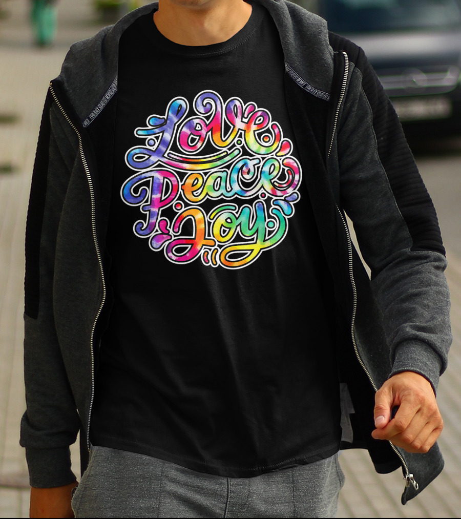Love Peace Joy Cute Tie Dye T-Shirt
