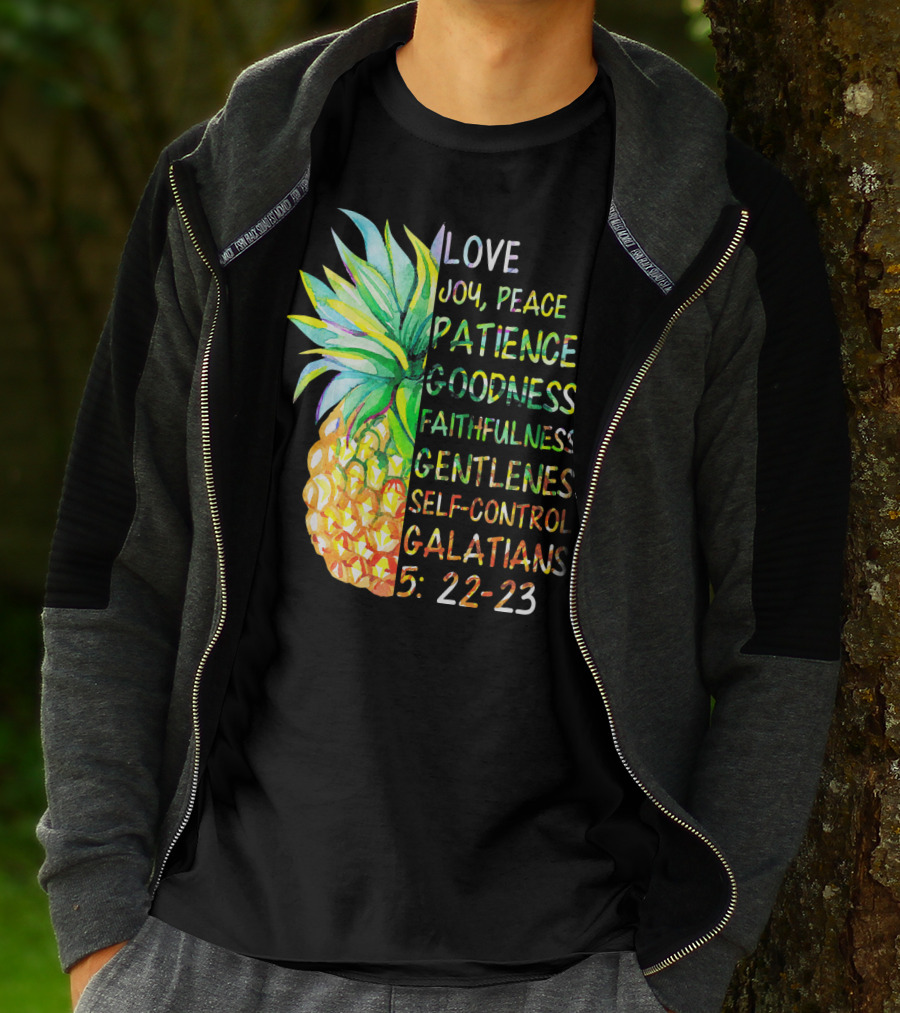 Pineapple Bible Galatians 5:22-23 Love Joy Peace Patience Goodness Faithfulness Gentleness Self-Control T-Shirt
