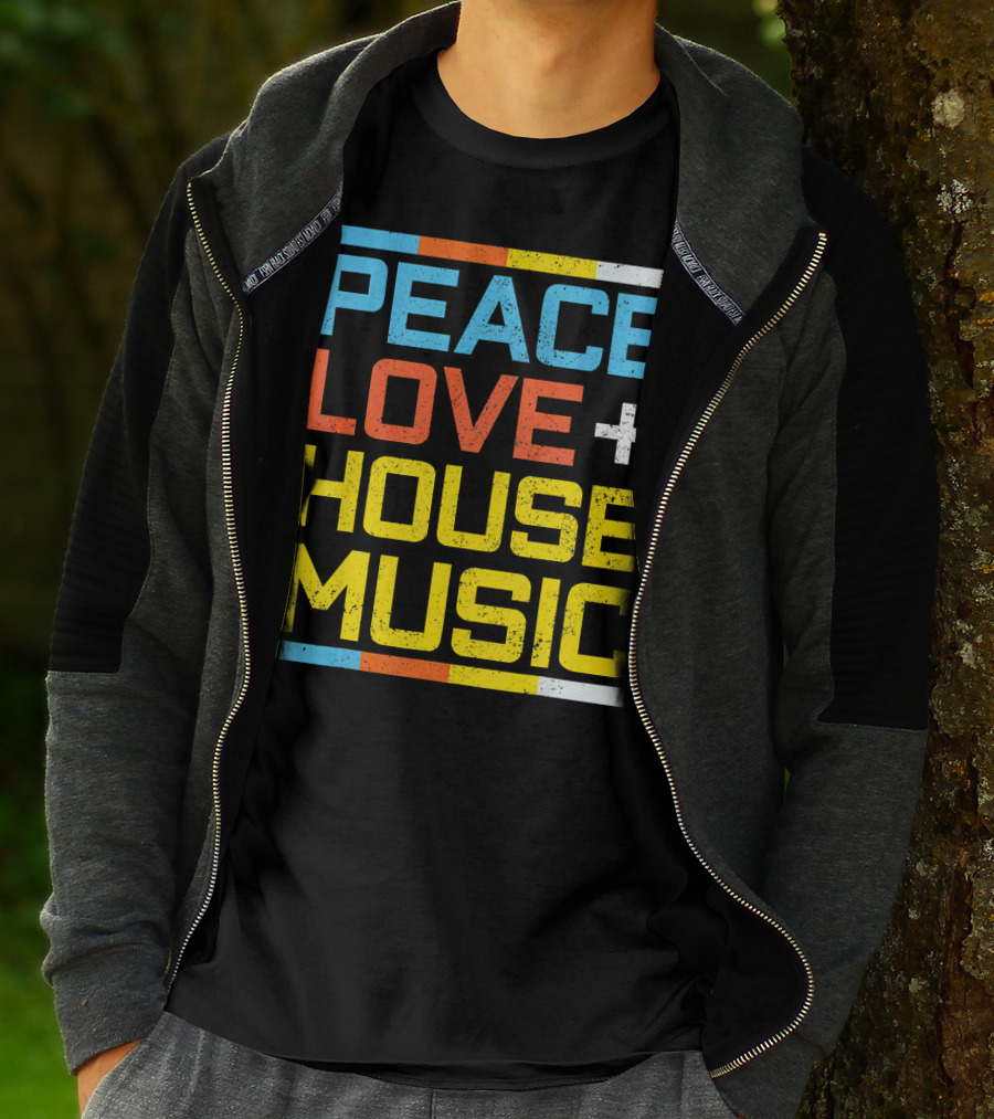 Peace Love House Music Vintage Retro T-Shirt