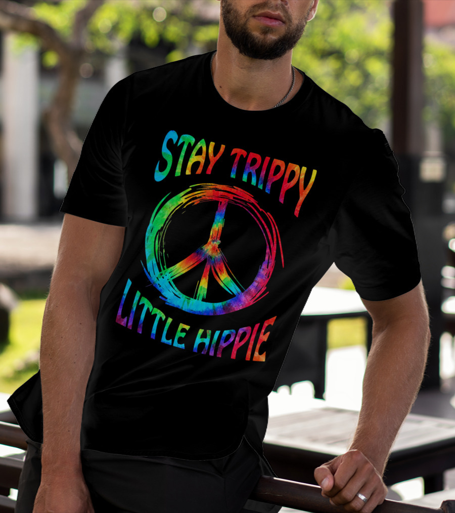 Stay Trippy Little Hippie Vintage Retro Peace T-Shirt