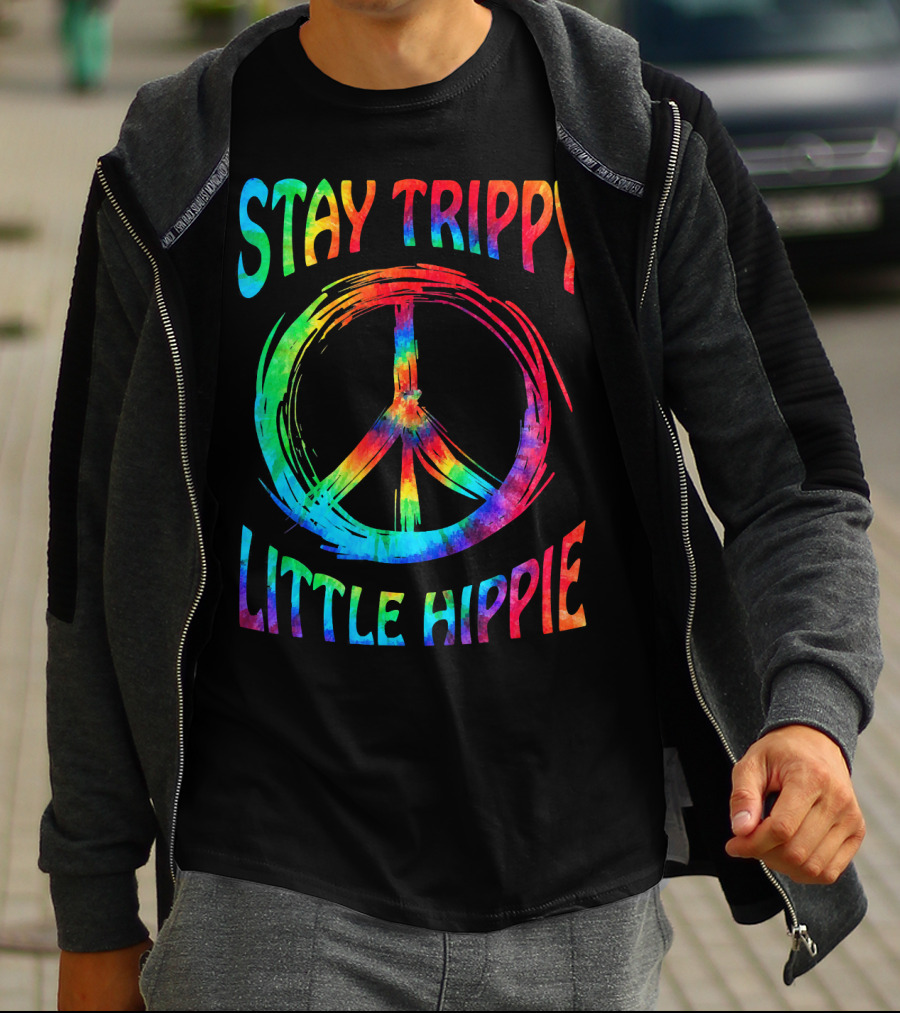 Stay Trippy Little Hippie Vintage Retro Peace T-Shirt